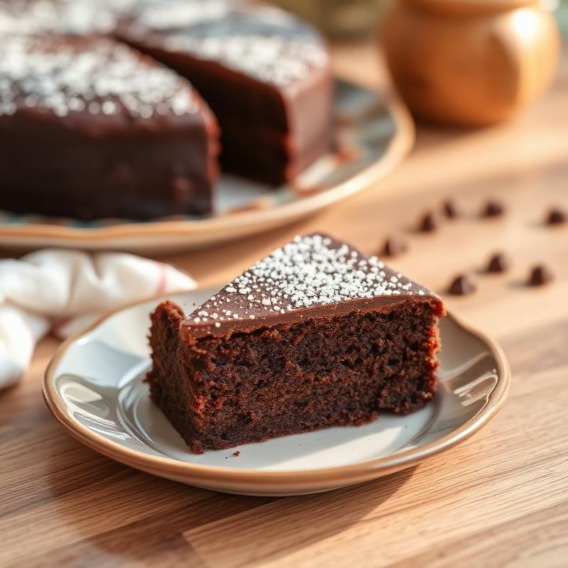 Fatia de bolo de chocolate