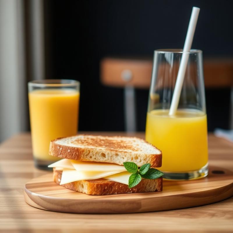 Lanche com suco natural